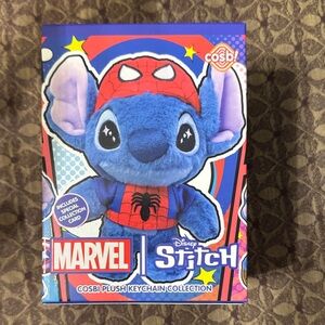 Marvel Stitch Cosbi Plush Keychain - Blue and Red
